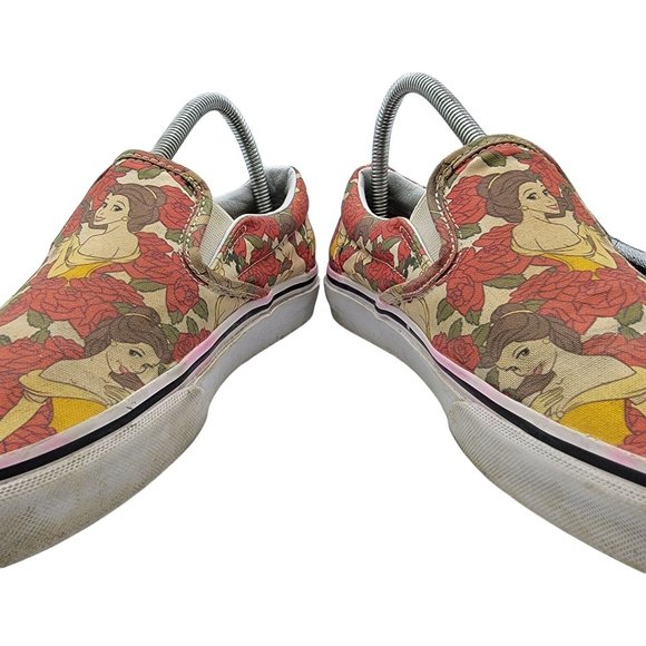 Vans Disney Beauty and The Beast Belle Rose Womens Slip On Skate Shoes Size 8.5 - Picture 3 of 12
